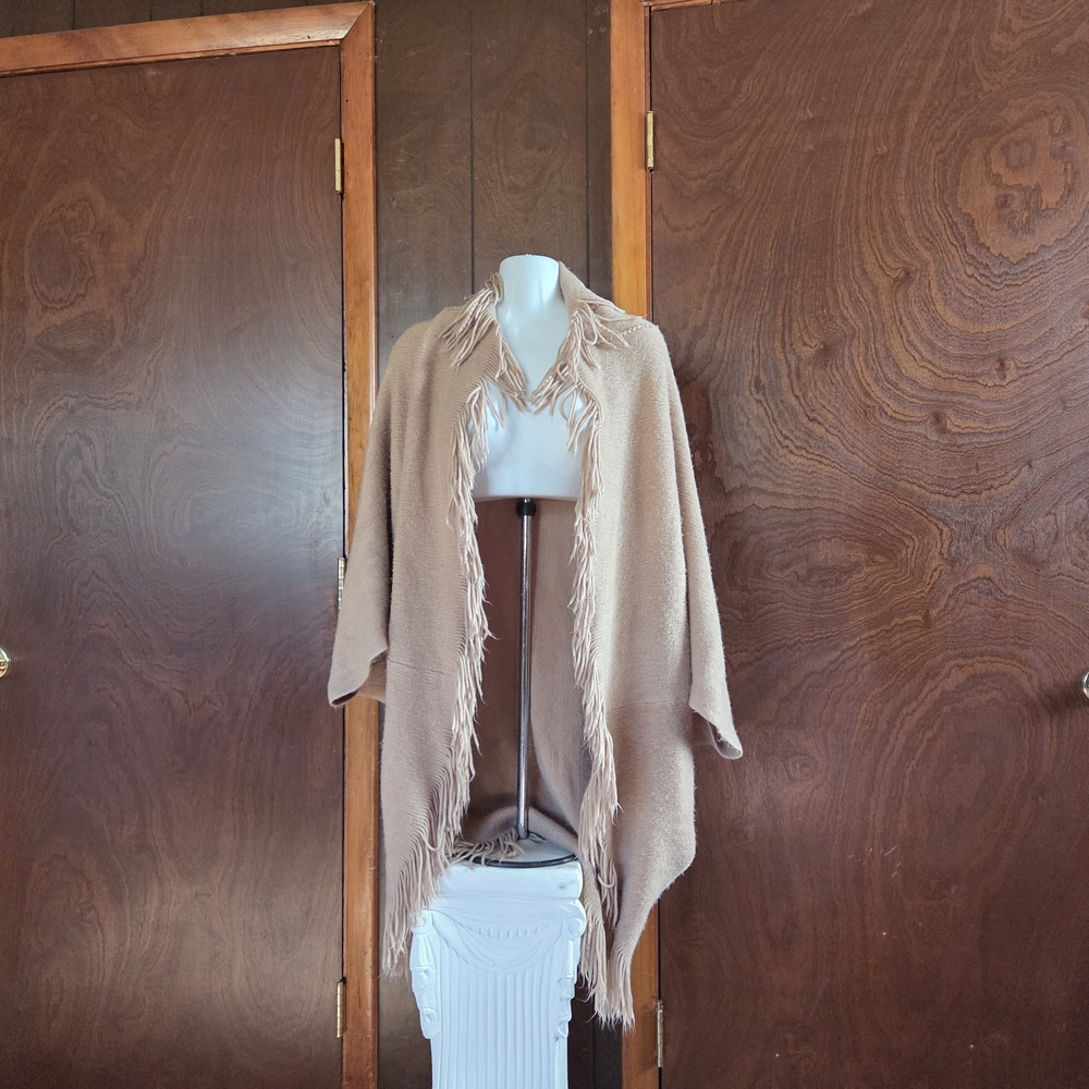 Fringed Tan Shawl